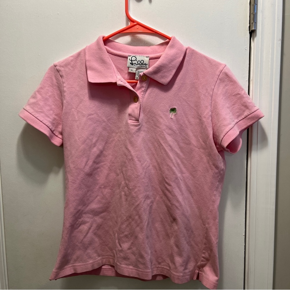 Lilly Pulitzer Women’s Pink Island Polo Logo Shirt